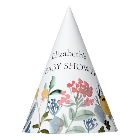 Kleurrijke Waterverf Wilde bloem Meadow Feesthoedjes (Voorkant)