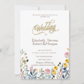 Kleurrijke Waterverf Wilde bloem Meadow Kaart (Voorkant)