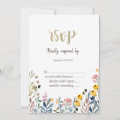 Kleurrijke Waterverf Wilde bloem Meadow Kaart (Voorkant)