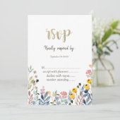 Kleurrijke Waterverf Wilde bloem Meadow Kaart (Staand voorkant)