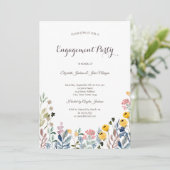 Kleurrijke Waterverf Wilde bloem Meadow Kaart (Staand voorkant)