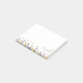 Kleurrijke waterverf wilde bloem met vlinder post-it® notes (Schuin)