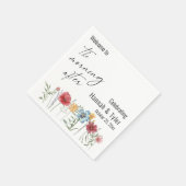 Kleurrijke Waterverf Wilde bloem na de ochtend Servet (Hoek)