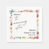 Kleurrijke Waterverf Wilde bloem na de ochtend Servet (Voorkant)