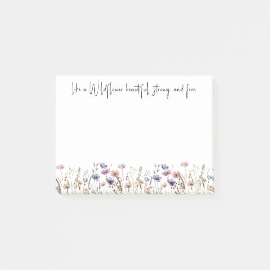 Kleurrijke Waterverf Wilde bloem Post-it® Notes (Voorkant)