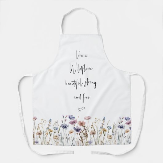 Kleurrijke Waterverf Wilde bloem Schort (Voorkant)