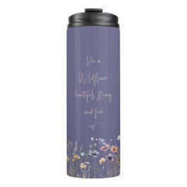 Kleurrijke Waterverf Wilde bloem Thermosbeker