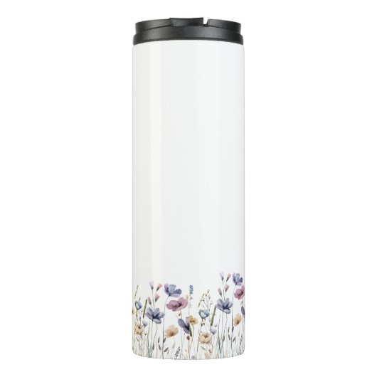 Kleurrijke Waterverf Wilde bloem Thermosbeker (Achterkant)