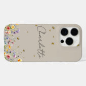 Kleurrijke Waterverf Wilde Bloem & Vlinder Case-Mate iPhone Case (Achterkant (horizontaal))