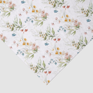 Kleurrijke Waterverf Wilde Bloemen 1600s Kunst Tissuepapier