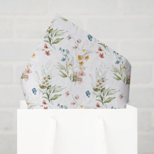 Kleurrijke Waterverf Wilde Bloemen 1600s Kunst Tissuepapier