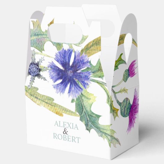 Kleurrijke waterverf wilde bloemen bruiloft bedankdoosjes (Geopend)