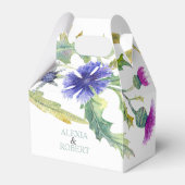 Kleurrijke waterverf wilde bloemen bruiloft bedankdoosjes (Voorkant Zijde)