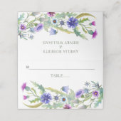 Kleurrijke waterverf wilde bloemen bruiloft escort plaatskaartje (Buitenkant ongevouwen)