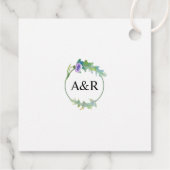 Kleurrijke waterverf wilde bloemen lente bruiloft bedankjes labels (Achterkant)