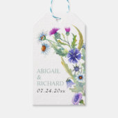 Kleurrijke waterverf wilde bloemen lente bruiloft cadeaulabel (Voorkant)