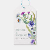 Kleurrijke waterverf wilde bloemen lente bruiloft cadeaulabel (Achterkant)