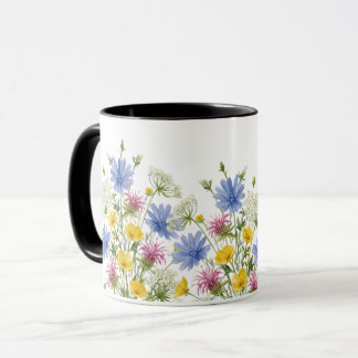 Kleurrijke Waterverf Wilde Bloemen Mok