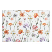 Kleurrijke Waterverf Wilde bloemen Patroon Kussensloop (Achterkant-Links)