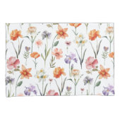 Kleurrijke Waterverf Wilde bloemen Patroon Kussensloop (Voorkant-Rechts)