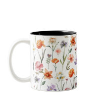 Kleurrijke Waterverf Wilde bloemen Patroon