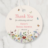 Kleurrijke Waterverf Wilde Bloemen & Vlinders Bedankjes Labels (Achterkant)