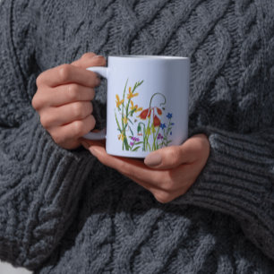 Kleurrijke Waterverf Wilde Bloemen Zomer Koffiemok