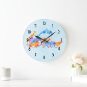 Kleurrijke Waterverf Wilde Dierbeslag die vrij ron Grote Klok (Huis)