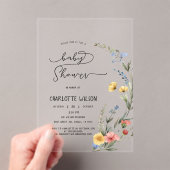 Kleurrijke Waterverf Wildflower Baby Meisje Douche Acryl Uitnodigingen (Insitu (Draagbaar))