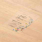 Kleurrijke Waterverf Wildflower Baby Meisje Douche Acryl Uitnodigingen (Laagn)