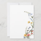 Kleurrijke Waterverf Wildflower Baby Meisje Douche Kaart (Achterkant)