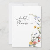 Kleurrijke Waterverf Wildflower Baby shower Kaart (Achterkant)