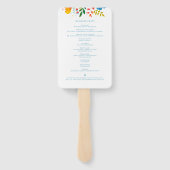 Kleurrijke Waterverf Wildflower bruiloft programma Handwaaier (Achterkant)