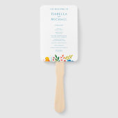 Kleurrijke Waterverf Wildflower bruiloft programma Handwaaier (Voorkant)