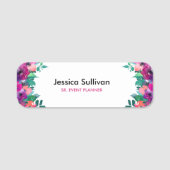 Kleurrijke Waterverf Wildflower Classic Naam Tag (Voorkant)