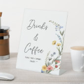 Kleurrijke Waterverf Wildflower Drinken & Koffie Reclamebord Met Voetstuk (Insitu)