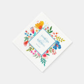 Kleurrijke Waterverf Wildflower Floral Wedding Servet (Hoek)