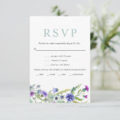 Kleurrijke waterverf wildflower lente bruiloft RSVP kaartje (Staand voorkant)