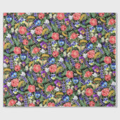 Kleurrijke Waterverf Wildflower Meadow Flower Bugs Cadeaupapier (Vlak)