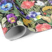 Kleurrijke Waterverf Wildflower Meadow Flower Bugs Cadeaupapier (Rol Hoek)