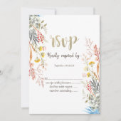 Kleurrijke Waterverf Wildflower Meadow Gedroogd Kaart (Voorkant)