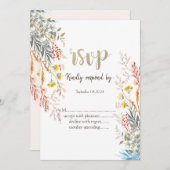 Kleurrijke Waterverf Wildflower Meadow Gedroogd Kaart (Voorkant / Achterkant)