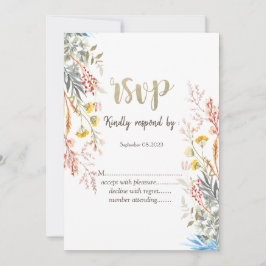 Kleurrijke Waterverf Wildflower Meadow Gedroogd Kaart