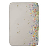 Kleurrijke Waterverf Wildflower met Butterfly Badmat (Voorkant Verticaal)