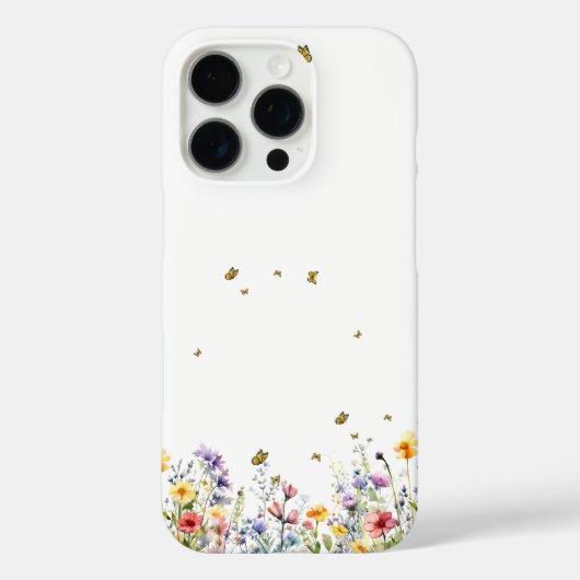Kleurrijke Waterverf Wildflower met Butterfly Case-Mate iPhone Case (Achterkant)