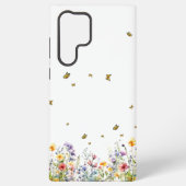 Kleurrijke Waterverf Wildflower met Butterfly Samsung Galaxy Hoesje (Achterkant)