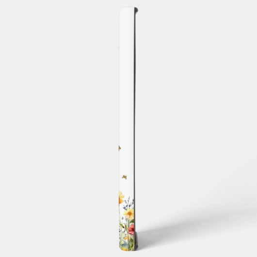 Kleurrijke Waterverf Wildflower met Butterfly Samsung Galaxy Hoesje (Linkerkant)