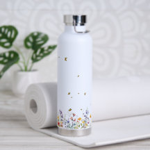 Kleurrijke Waterverf Wildflower met Butterfly