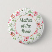 Kleurrijke Waterverf Wildflower Moeder van de brui Ronde Button 5,7 Cm (Voorkant)