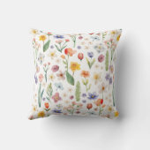 Kleurrijke Waterverf Wildflower Sierkussen (Achterkant)